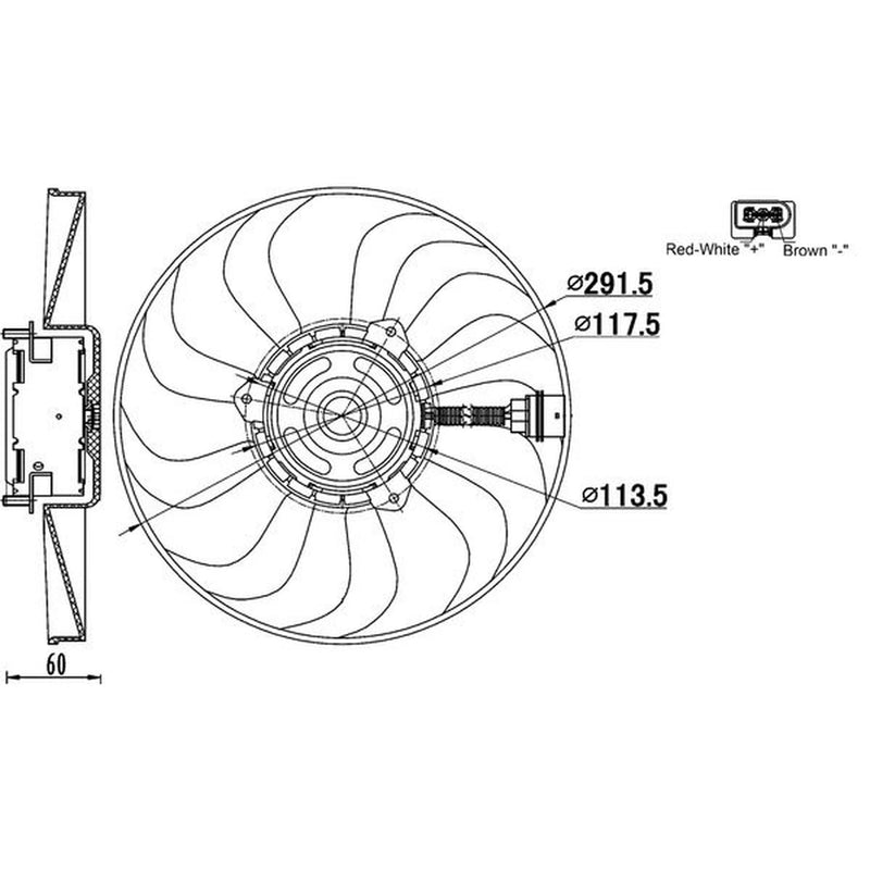 Mahle Engine Cooling Fan fits VW Polo IV 2006-2009 1.6