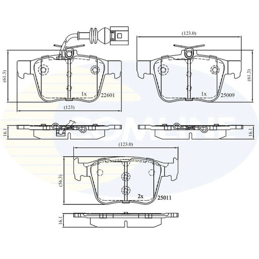Comline Front & Rear Pads fits Audi A3 2015-2016
