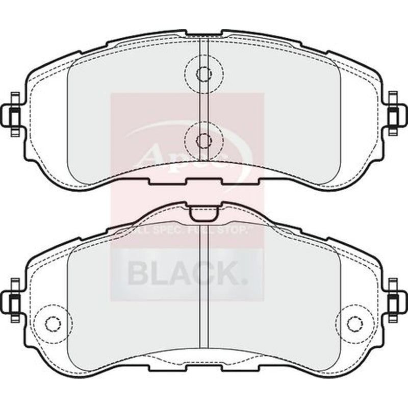 Apec Black Front Brake Pad Set fits Citroën Berlingo Box Body 2018-2020 1.5 1.6