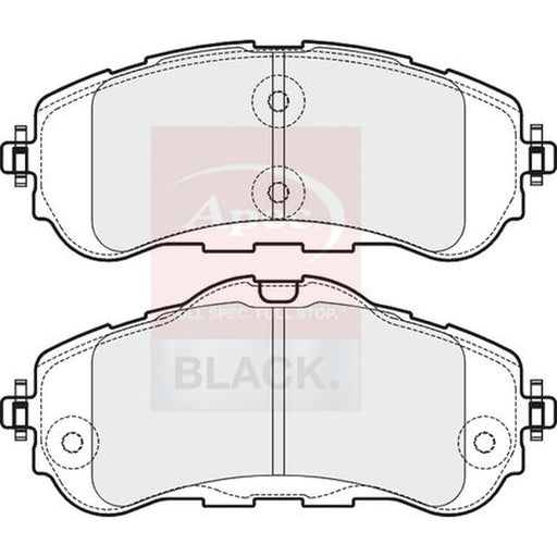 Apec Black Front Brake Pad Set fits Citroën Berlingo Box Body 2018-2020 1.5 1.6