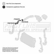 First Line Intercooler Turbo Charge Air Hose fits Opel Signum 2003-2004 2.0 2.2