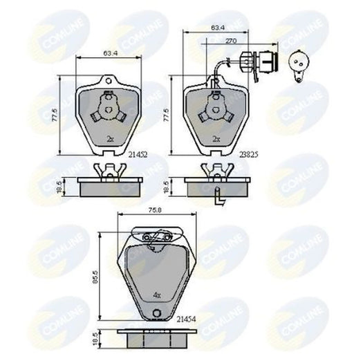 Comline 8 x Front Brake Pad Set fits Audi 100 C4 1991-1994