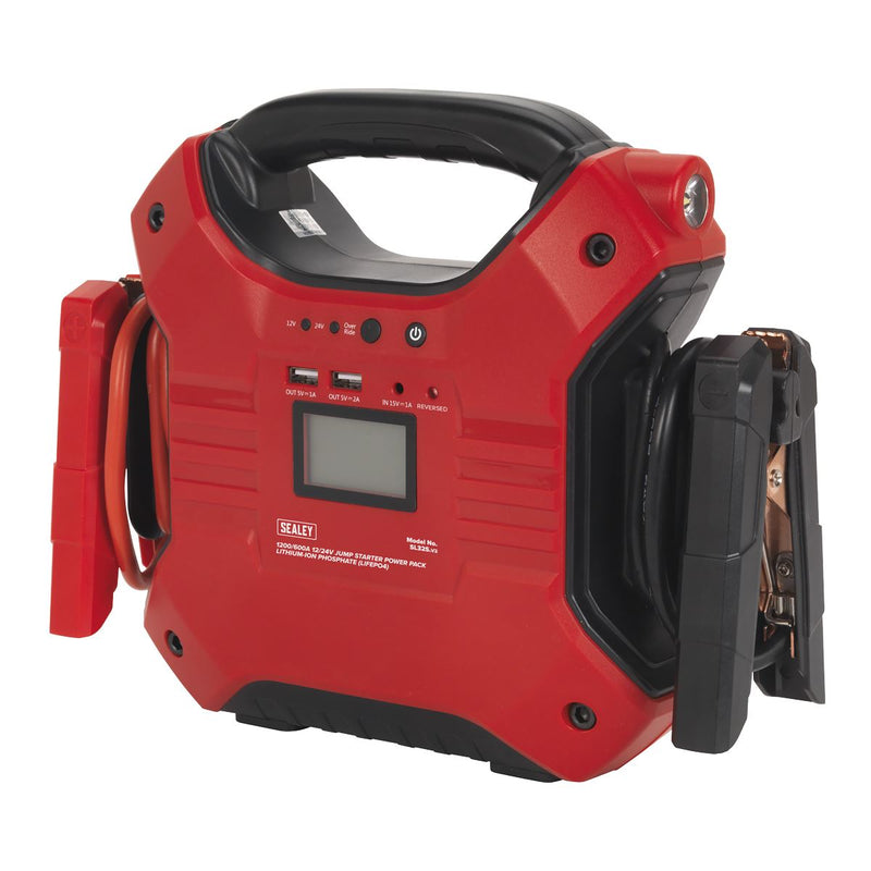 Sealey Jump Starter Power Pack Lithium-ion Phosphate (LiFePo4) 12/24V 1200/600 P Sealey - Dynamic Drive