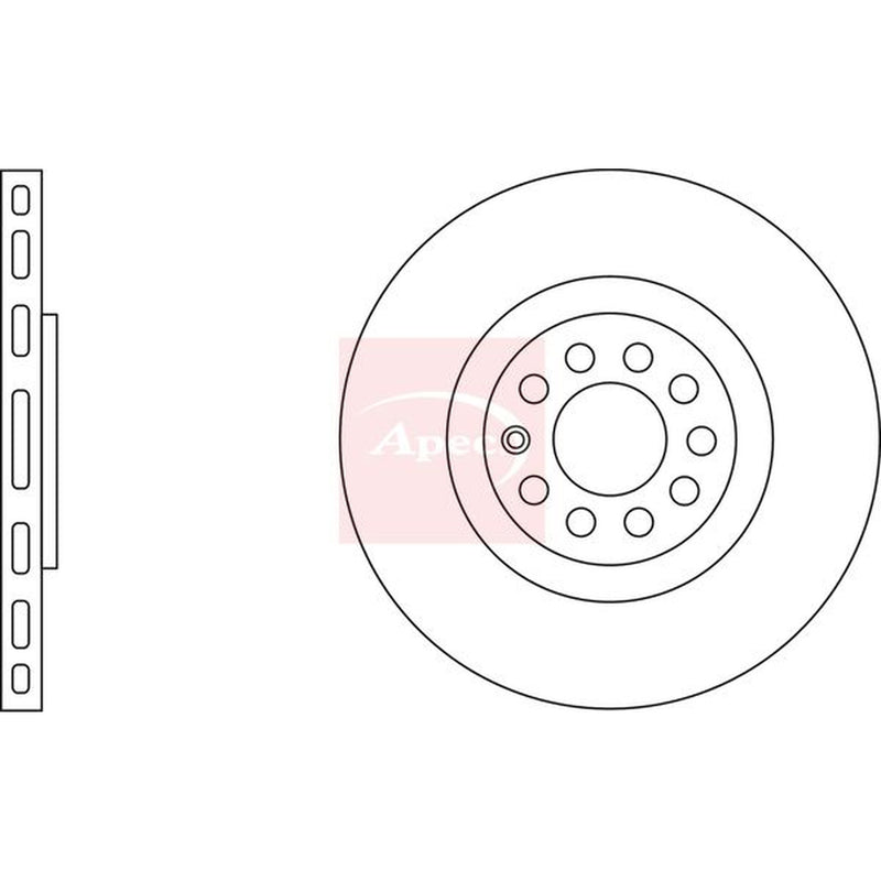Apec Front Brake Vented Discs & Pads fits Seat Ibiza 2004-2008 1.8 1.9