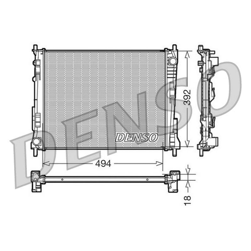 Denso Engine Radiator fits Renault Twingo II 2007-2014 1.2 1.5 1.6