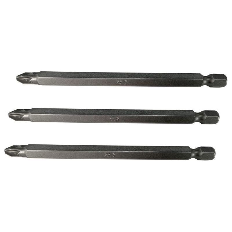Faithfull Pozidriv S2 Power Screwdriver Bits PZ3 x 100mm (Pack 3) Faithfull - Dynamic Drive