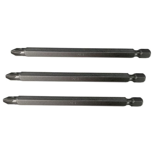Faithfull Pozidriv S2 Power Screwdriver Bits PZ3 x 100mm (Pack 3) Faithfull - Dynamic Drive