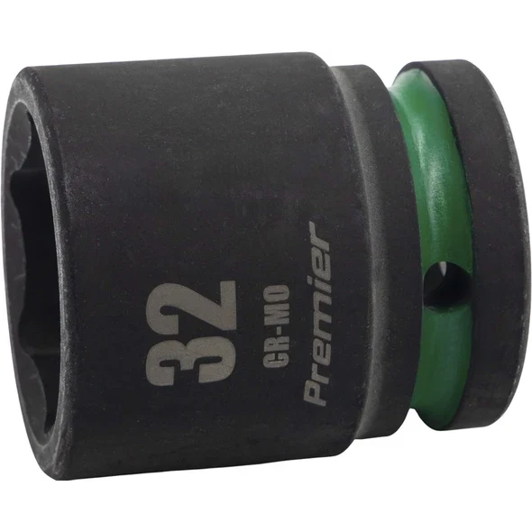 Sealey 3/4"Dr Impact Socket 32mm (Dark Green Coded Ring)