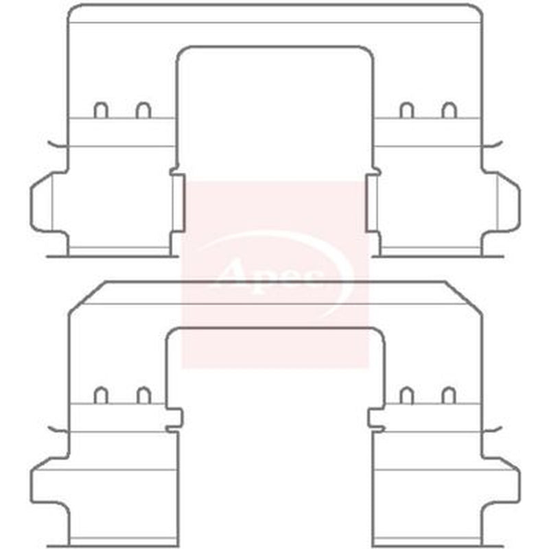 Apec Brake Pad Accessory Fitting Kit Front fits Nissan Qashqai +2 2007-2014