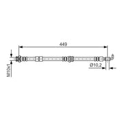Bosch Brake Hydraulic Hose Line Front fits Mazda CX-7 2007-2013 2.2 2.3 2.5
