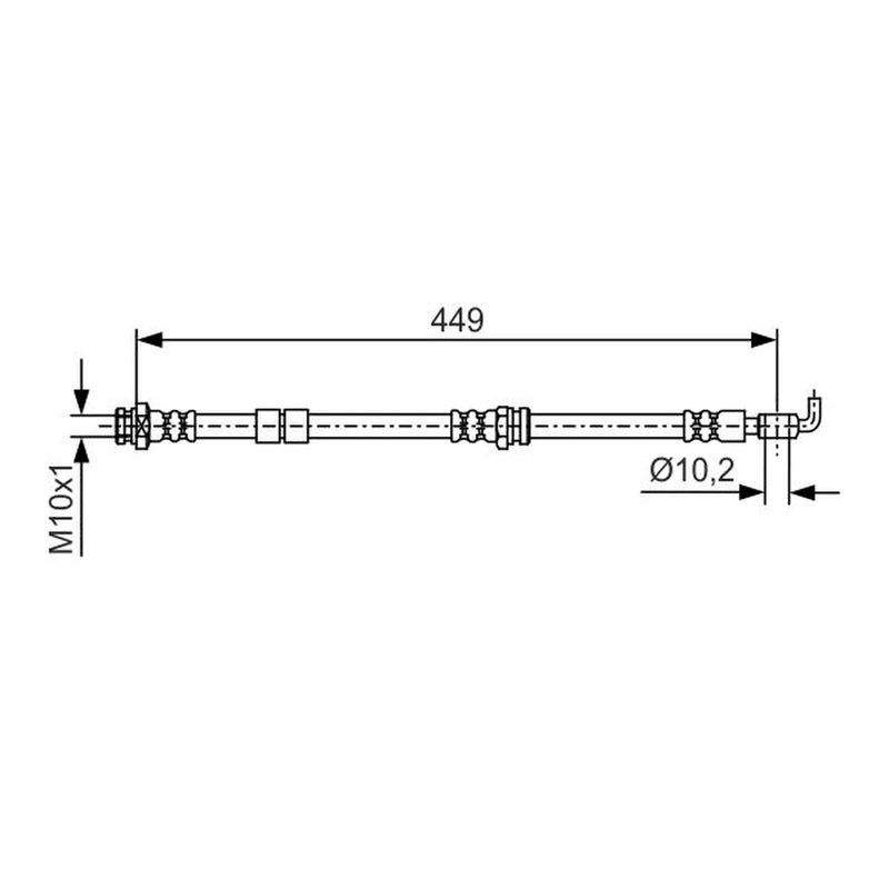 Bosch Brake Hydraulic Hose Line Front fits Mazda CX-7 2007-2013 2.2 2.3 2.5