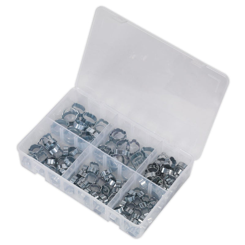 Sealey Zinc Plated O-Clip Double Ear Assortment 140pc AB044DE Sealey - Dynamic Drive