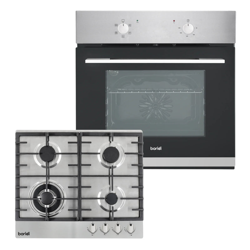 Baridi Integrated Oven & Gas Hob Bundle 60cm 55L Capacity
