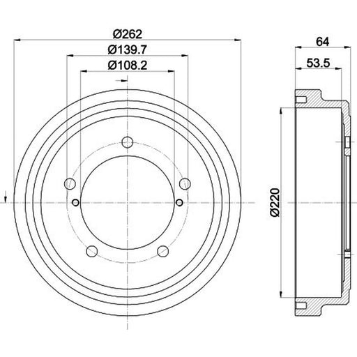 Mintex Brake Drum Assembly Rear fits Suzuki Grand Vitara I 1998-2005 1.6 2.0 2.7