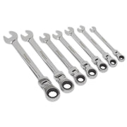 Seigen by Sealey Flexible Head Ratchet Combination Spanner Set 7pc Metric S01143 Seigen by Sealey  - Dynamic Drive