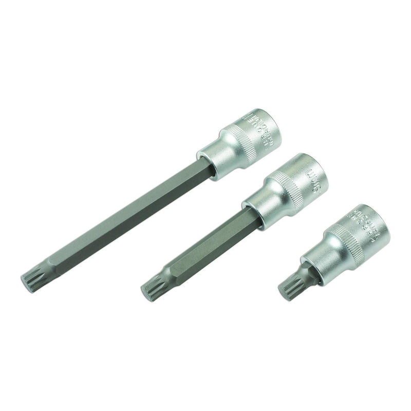 Laser Spline Socket Bit Set 1/2"D 26pc 7599 Laser - Dynamic Drive