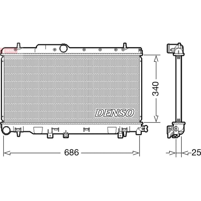Denso Engine Radiator fits Subaru Impreza 1998-2008 2.0 2.5