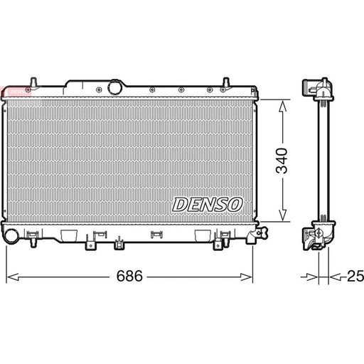 Denso Engine Radiator fits Subaru Impreza 1998-2008 2.0 2.5