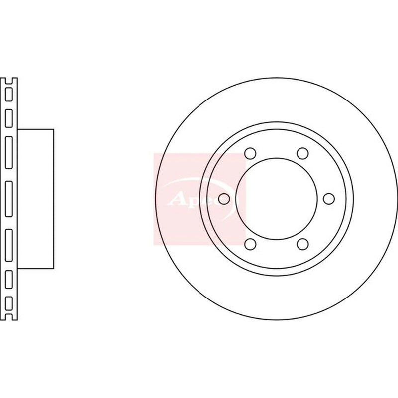 Apec 2 x Vented Front Brake Discs DSK2022-x2