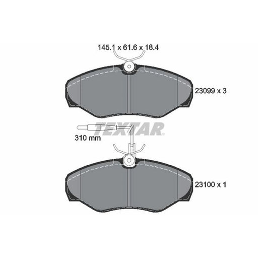 Textar Front Brake Pad Set 2309903
