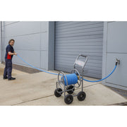 Heavy-Duty Hose Reel Cart with 30m Heavy-Duty Ø19mm Hot & Cold Rubber Water Hose Sealey - Dynamic Drive