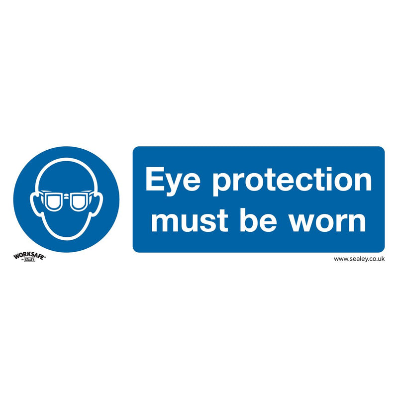 Sealey Mandatory Safety Sign Eye Protection Must Be Worn Rigid Plastic Pack of 1 Sealey - Dynamic Drive