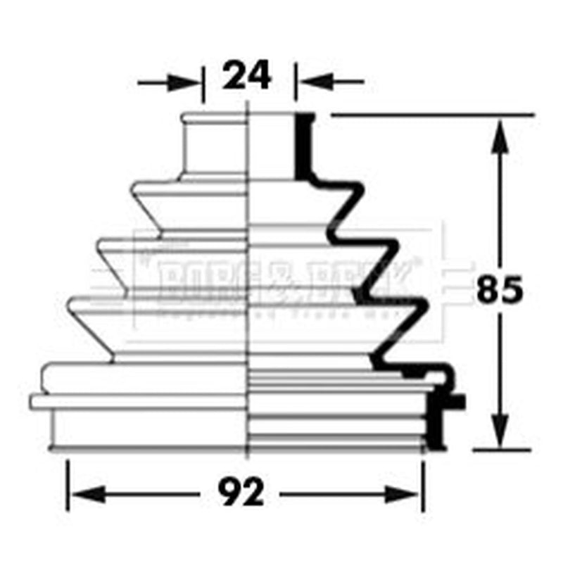 Borg & Beck Drive Shaft Bellow Kit Wheel Side BCB2373