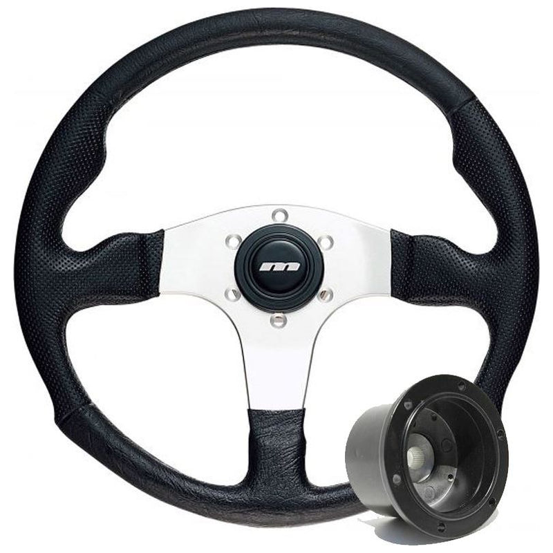 320mm Black Moulded Steering Wheel + Boss fits Toyota Carina Starlet Mountney Classic  - Dynamic Drive