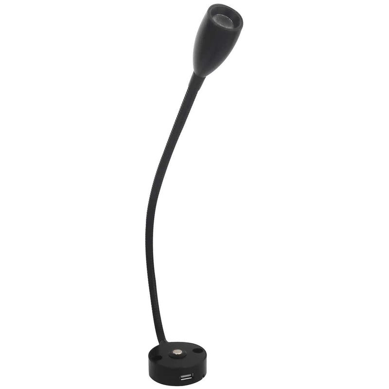 Long Neck Black LED Reading Light (Warm White / Touch Dimmable / USB) Aten Lighting - Dynamic Drive