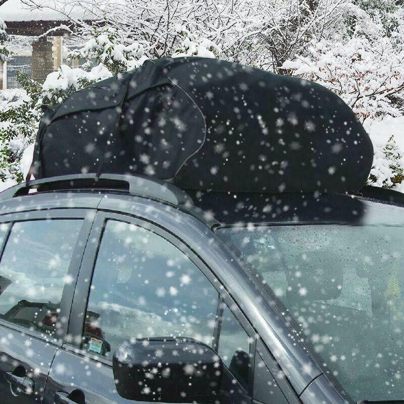 458 Litre Large Car Cargo Travel Rain Proof Roof Top Bag Storage Carrier Box Streetwize - Bars 4 Cars