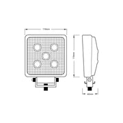 Ring Automotive RCV9596 6-LED Square Flood Work Lamp, 12/24 V Ring Automotive - Dynamic Drive