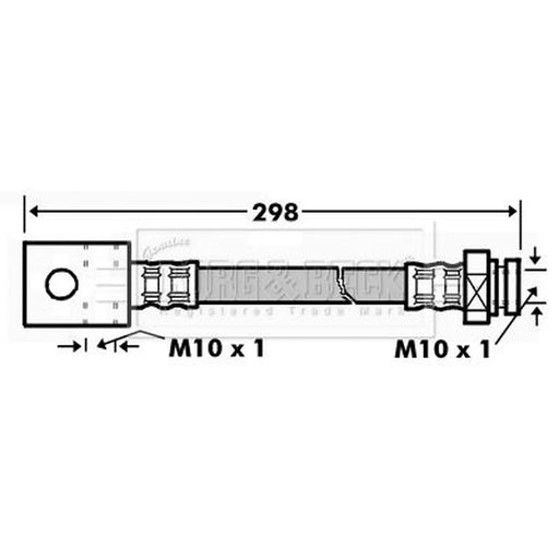 Borg & Beck Brake Hydraulic Hose Line Rear BBH7163