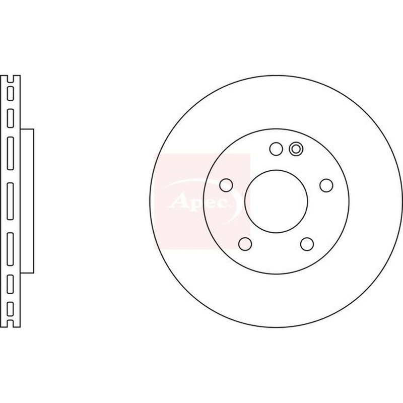 Apec 2 x Brake Discs fits Mercedes-Benz Vaneo 2002-2005 1.6 1.7 1.9 414.700