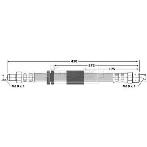 Borg & Beck Brake Hydraulic Hose Line Front Right BBH6054