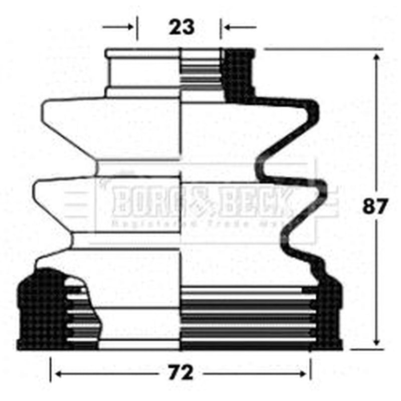 Borg & Beck Drive Shaft Bellow Kit transmission sided BCB2827