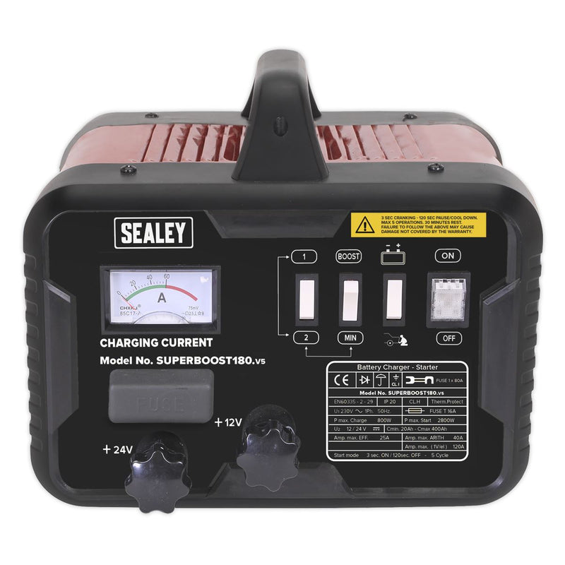 Sealey Starter/Charger 180/40A 12/24V 230V SUPERBOOST180 Sealey - Dynamic Drive