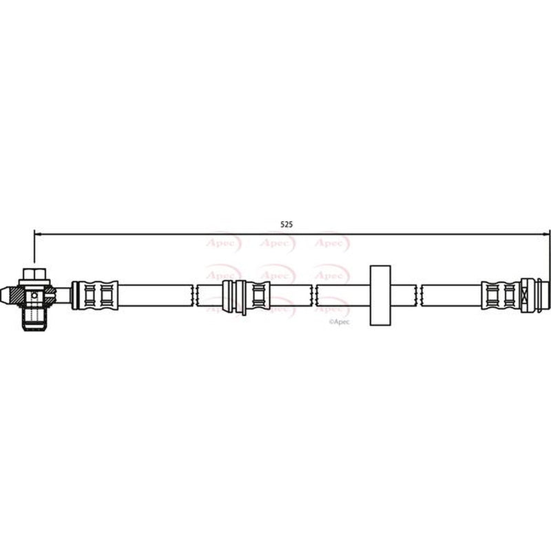 Apec Brake Hydraulic Hose Line Front fits Audi A2 2000-2005 1.4 1.6