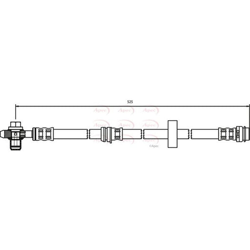 Apec Brake Hydraulic Hose Line Front fits Audi A2 2000-2005 1.4 1.6