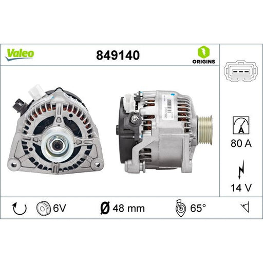 Valeo Car Alternator 12V 849140