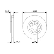 Bosch Front Brake Discs & Pads fits Alfa Romeo Giulietta 2010-2020 1.4 1.6 2.0