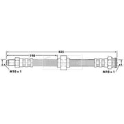 Borg & Beck Brake Hydraulic Hose Line Front Right BBH6066