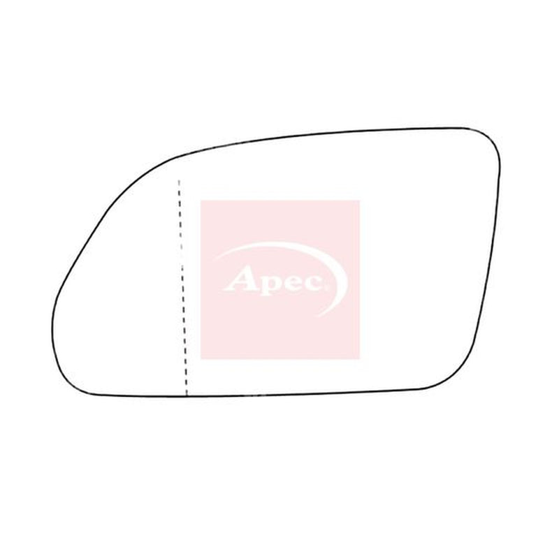 Apec Exterior Wing Mirror Glass Left fits Skoda Octavia I 2005-2010 1.9