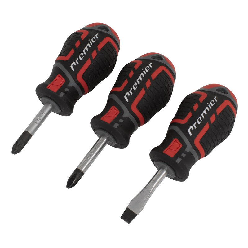 Sealey Premier Premier GripMAX Stubby Screwdriver Set 3pc AK4328 Sealey Premier - Dynamic Drive