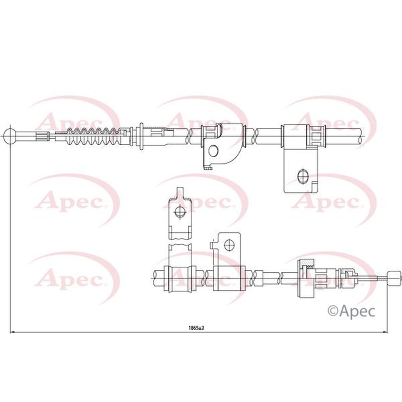 Apec Handbrake Cable Left Rear fits Hyundai IX20 2010-2019 1.4 1.6