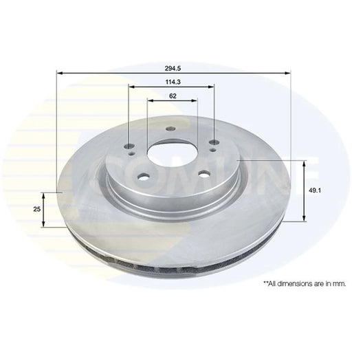 Comline 2 x Internally Vented Brake Discs fits Suzuki Grand Vitara II 2005-2015