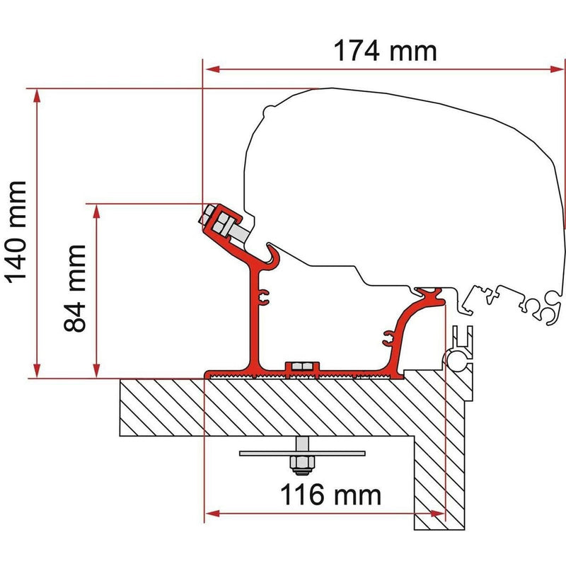Fiamma F80 Adapter Adria Caravan 550 (98655Z143) Fiamma - NN4 Online