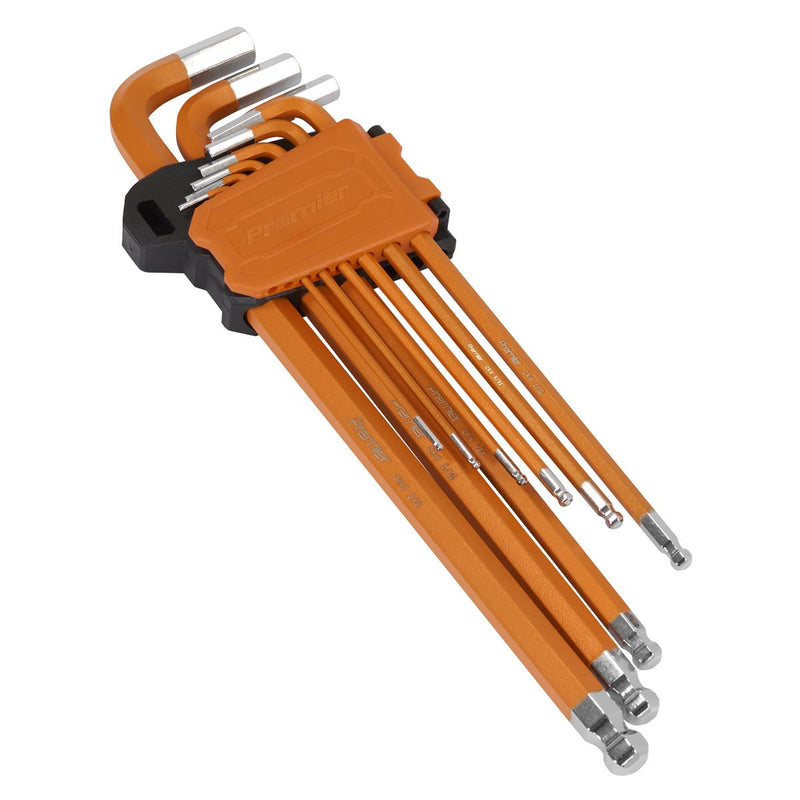 Sealey Premier Premier Imperial Extra-Long Ball-End Hex Key Set 9pc AK7175 Sealey Premier - Dynamic Drive