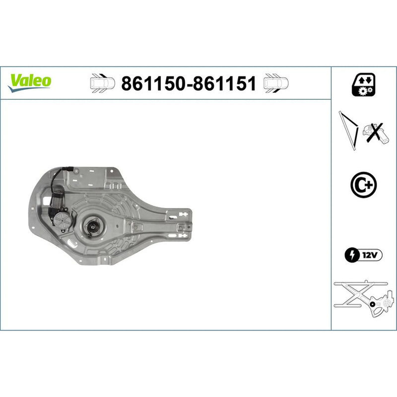 Valeo Electric Window Regulator Lifter Right Front 861151
