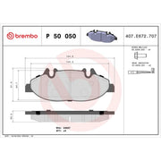 Brembo 4 x Front Brake Pad Set fits Mercedes-Benz Viano 2003-2007