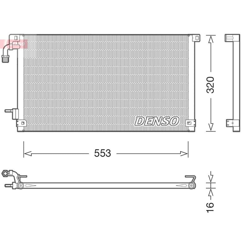 Denso Air Conditioning Condenser fits Citroën Saxo 1996-2004 1.0 1.1 1.4 1.5 1.6
